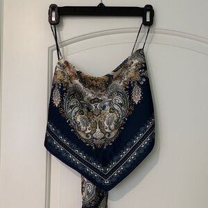 Cotton Candy Navy and Gold Paisley Tank Top